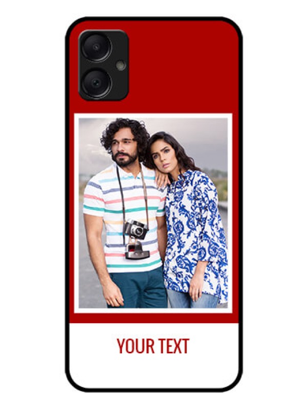 Custom Galaxy M05 Custom Glass Phone Case - Red Color Design