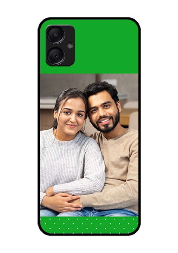 Galaxy M05 Custom Glass Phone Case - Green Pattern Design