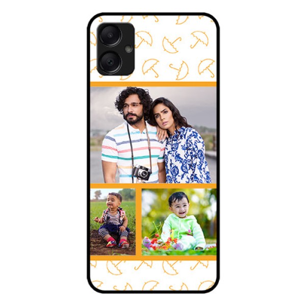 Galaxy M05 Custom Glass Phone Case - Yellow Pattern Design