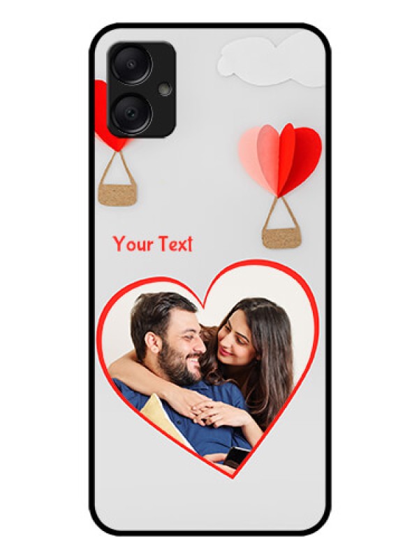 Custom Galaxy M05 Custom Glass Phone Case - Parachute Love Design