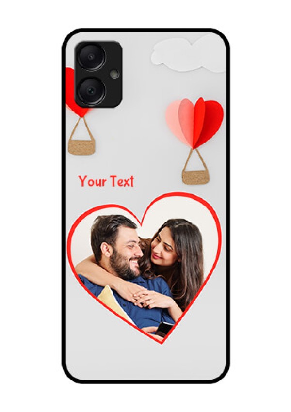 Galaxy M05 Custom Glass Phone Case - Parachute Love Design