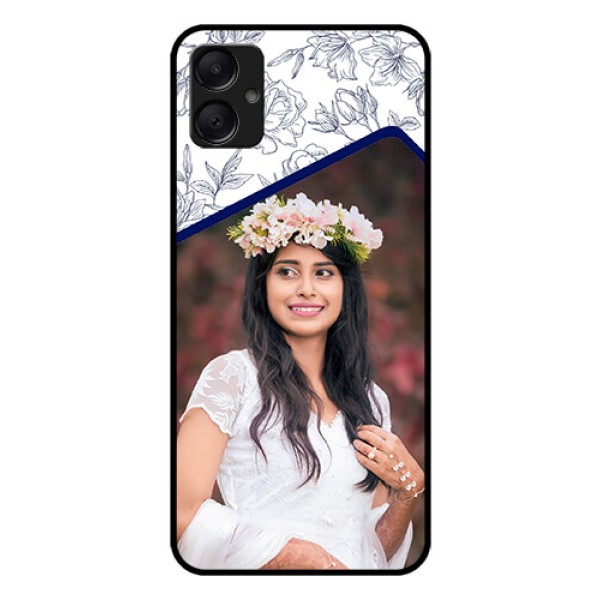 Galaxy M05 Custom Glass Phone Case - Classy Floral Design