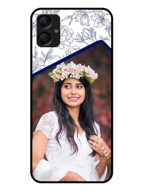 Custom Galaxy M05 Custom Glass Phone Case - Classy Floral Design