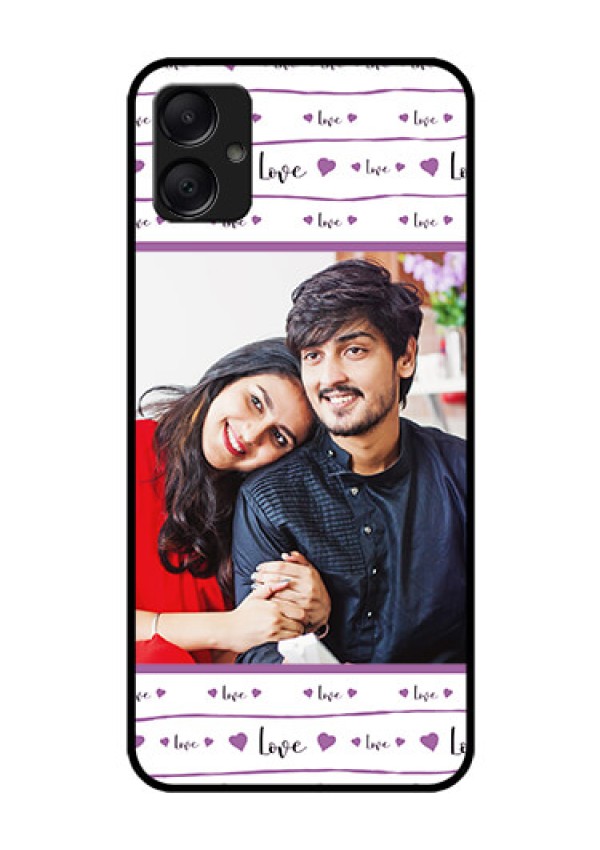 Galaxy M05 Custom Glass Phone Case - Couples Heart Design