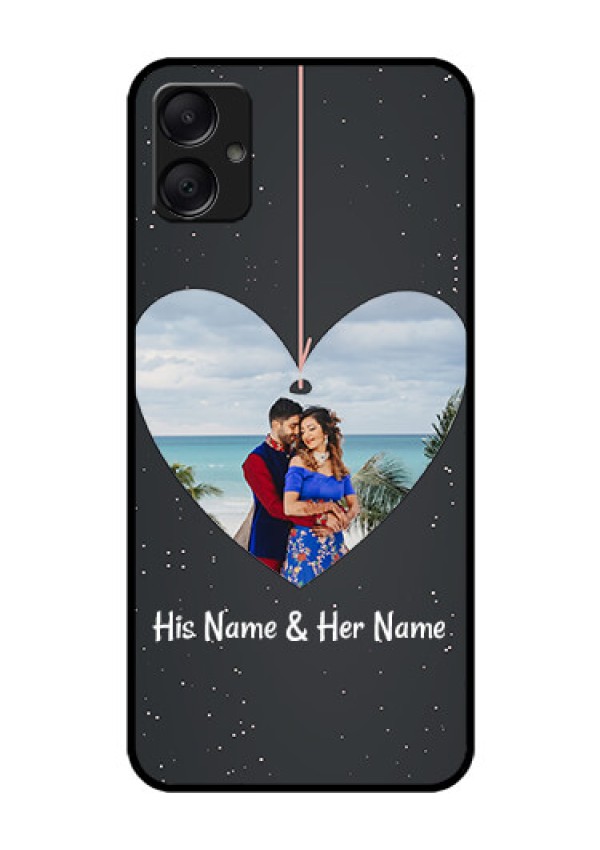 Galaxy M05 Custom Glass Phone Case - Hanging Heart Design