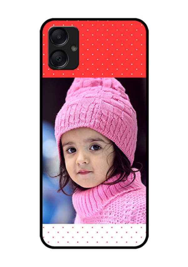 Galaxy M05 Custom Glass Phone Case - Red Pattern Design
