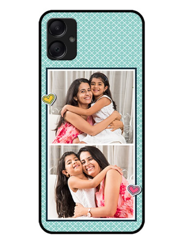 Custom Galaxy M05 Custom Glass Phone Case - 2 Image Holder With Pattern Design