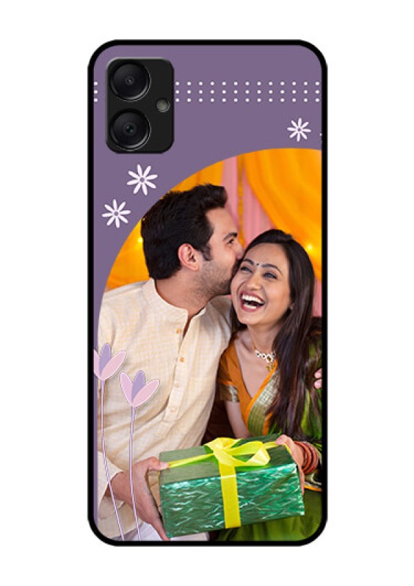 Galaxy M05 Custom Glass Phone Case - Lavender Flowers Design
