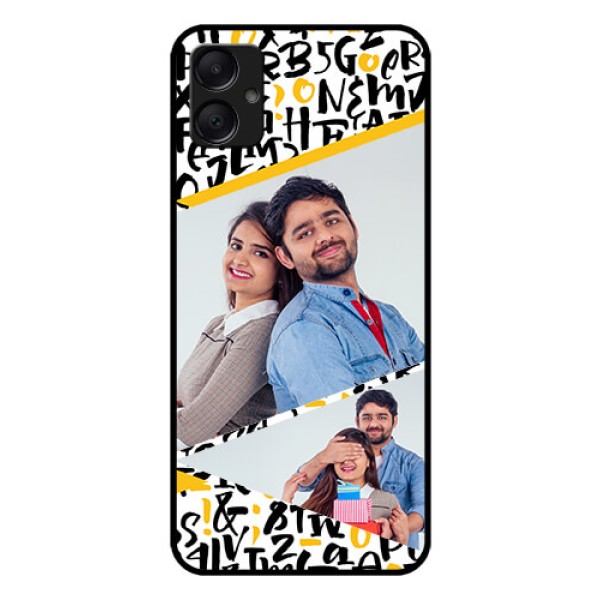 Galaxy M05 Custom Glass Phone Case - Letters Pattern Design