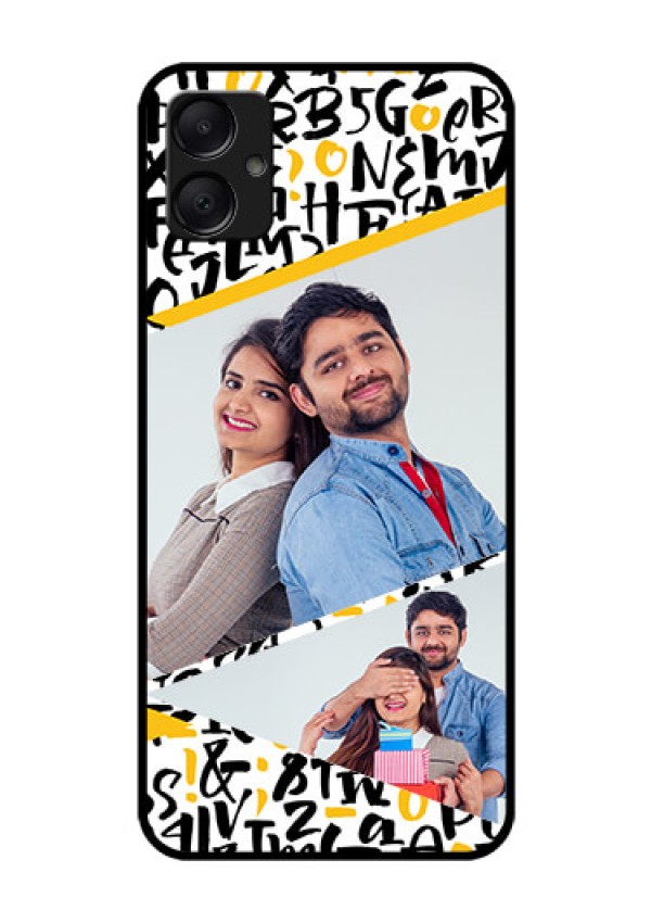 Galaxy M05 Custom Glass Phone Case - Letters Pattern Design