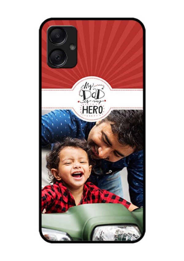 Galaxy M05 Custom Glass Phone Case - My Dad Hero Design
