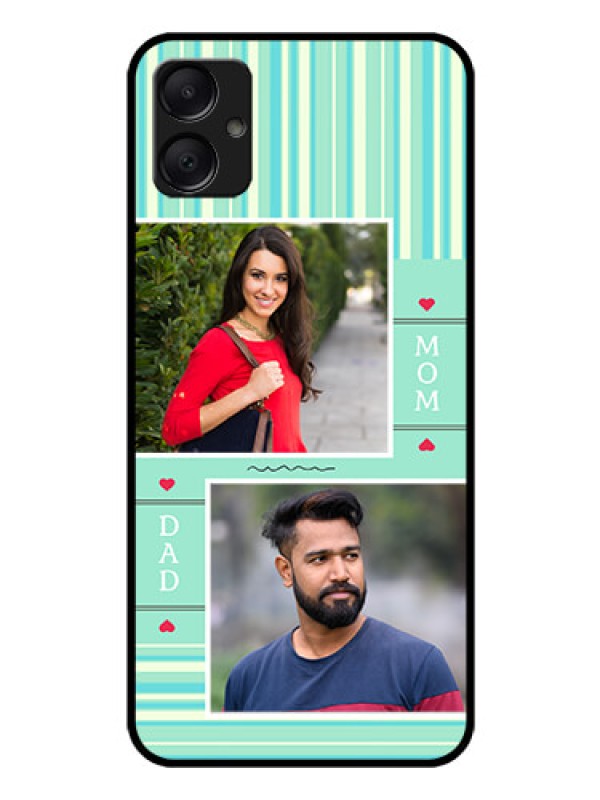 Custom Galaxy M05 Custom Glass Phone Case - Mom and Dad Pic Design