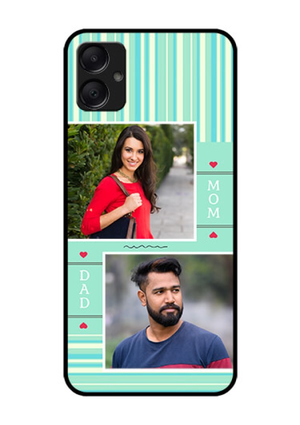 Galaxy M05 Custom Glass Phone Case - Mom and Dad Pic Design