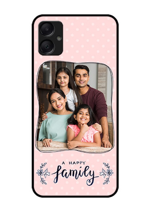 Galaxy M05 Custom Glass Phone Case - Family With Dots Design