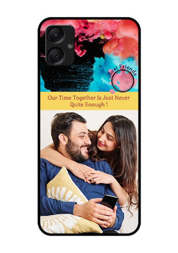 Galaxy M05 Custom Glass Phone Case - Quote With Acrylic Painting Design