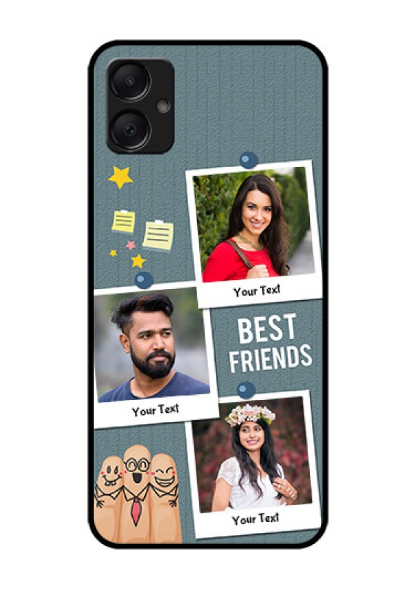 Galaxy M05 Custom Glass Phone Case - Sticky Frames And Friendship Design