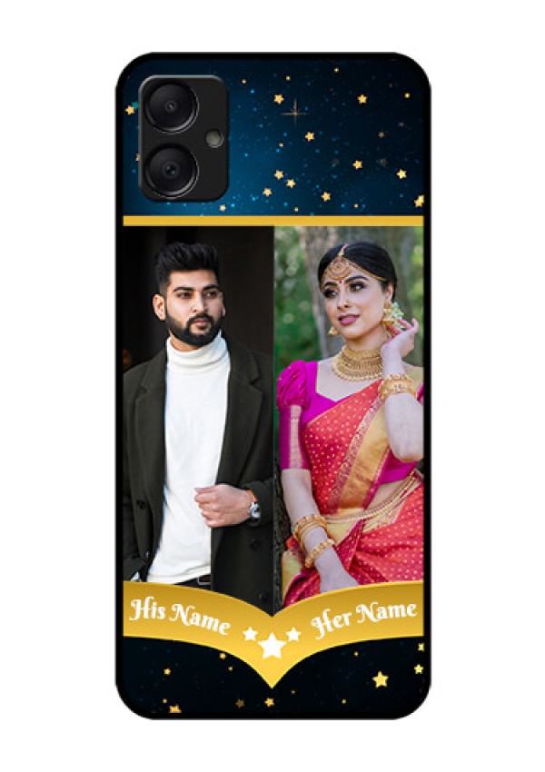 Galaxy M05 Custom Glass Phone Case - Galaxy Stars Backdrop Design