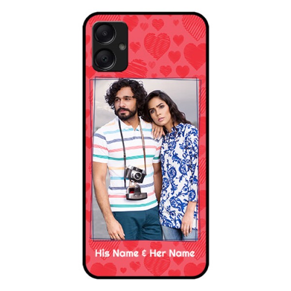 Galaxy M05 Custom Glass Phone Case - With Red Heart Symbols Design Galaxy M05 Custom Glass Phone Case - With Red Heart Symbols Design