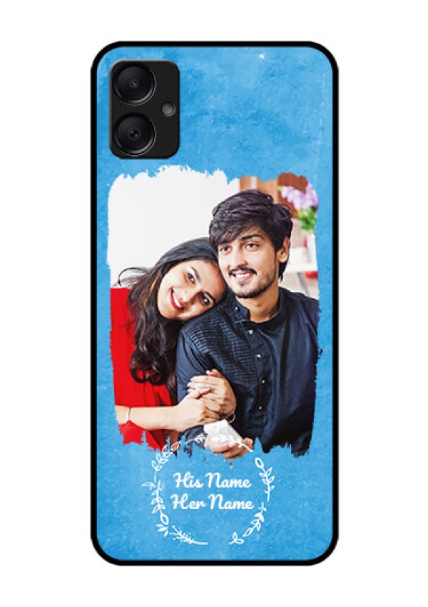Galaxy M05 Custom Glass Phone Case - Blue Color Vintage Design
