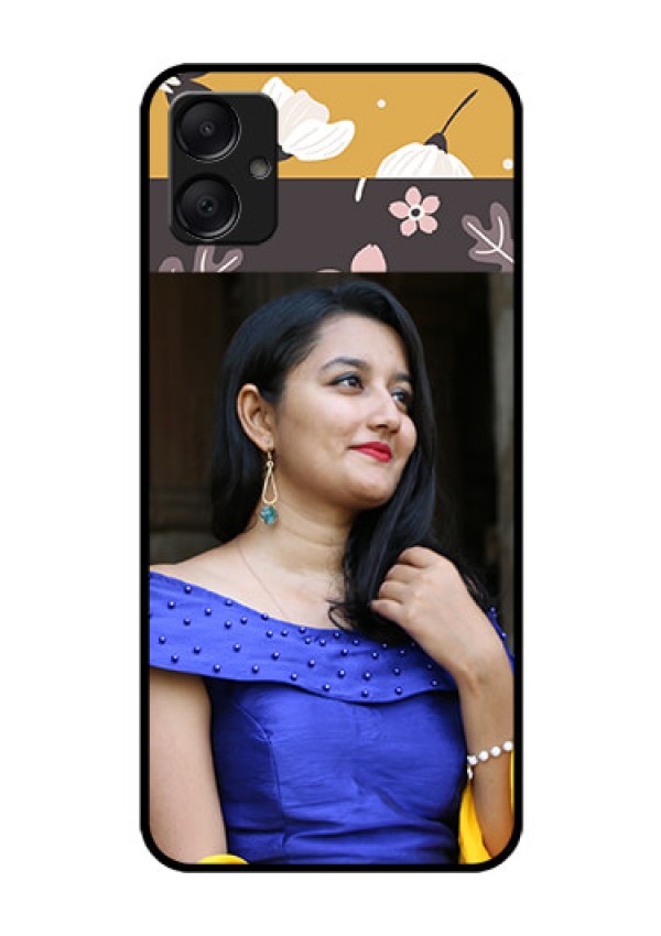 Galaxy M05 Custom Glass Phone Case - Stylish Floral Design