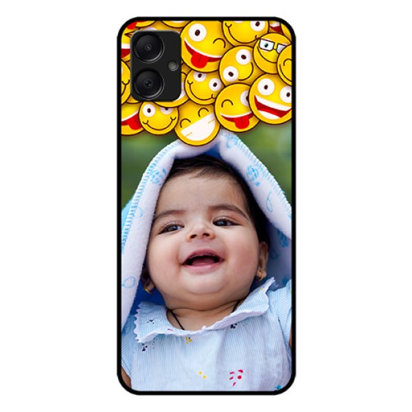 Galaxy M05 Custom Glass Phone Case - With Smiley Emoji Design