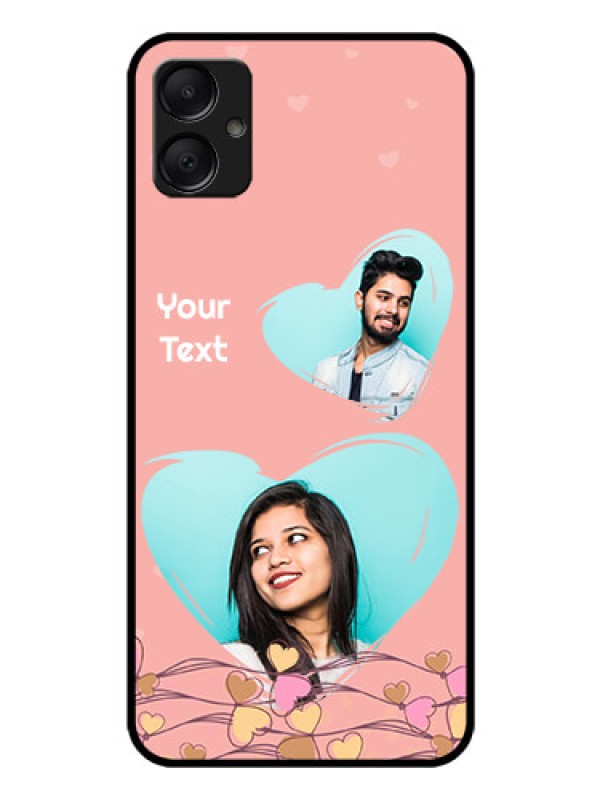 Custom Galaxy M05 Custom Glass Phone Case - Love Doodle Design