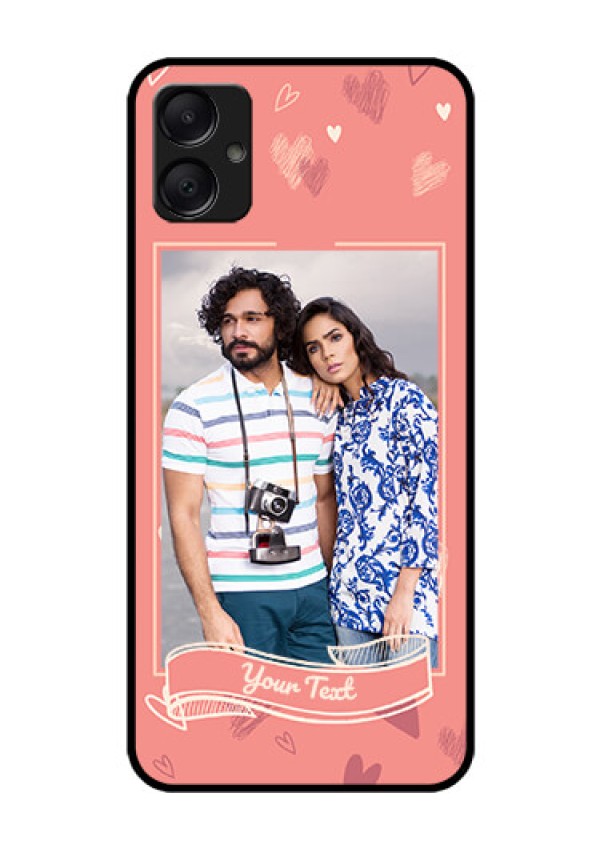 Galaxy M05 Custom Glass Phone Case - Love Doodle Art Design