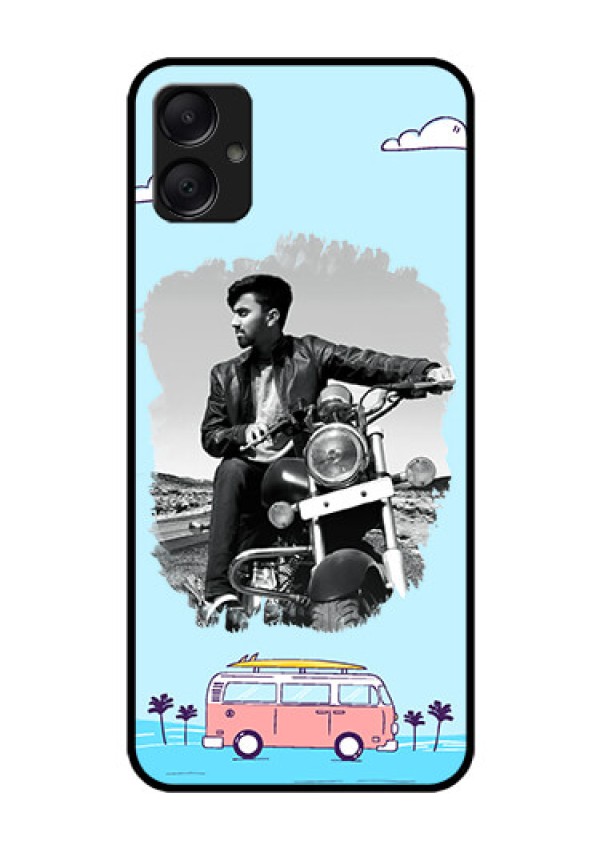 Galaxy M05 Custom Glass Phone Case - Travel and Adventure Design