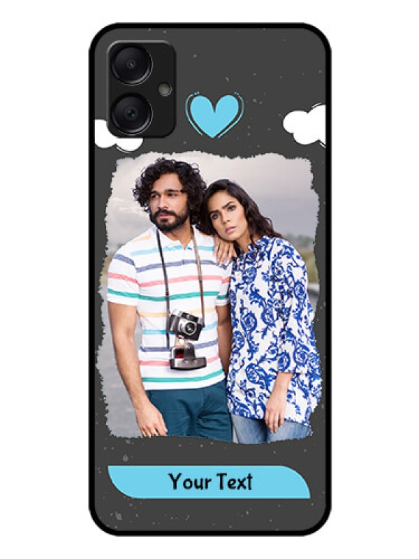 Custom Galaxy M05 Custom Glass Phone Case - Splashes With Love Doodles Design