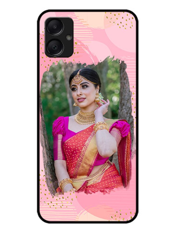 Custom Galaxy M05 Custom Glass Phone Case - Gold Glitter Splash Design