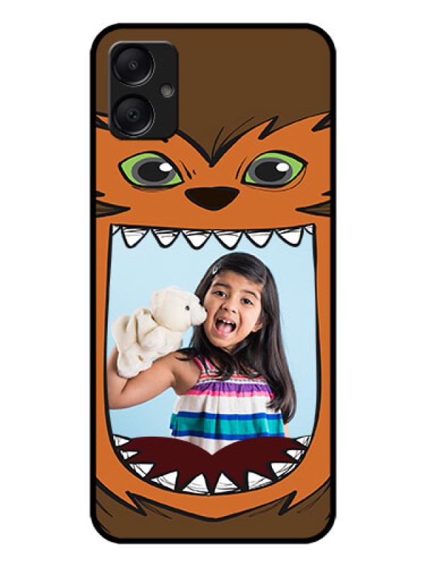 Custom Galaxy M05 Custom Glass Phone Case - Owl Monster Back Case Design
