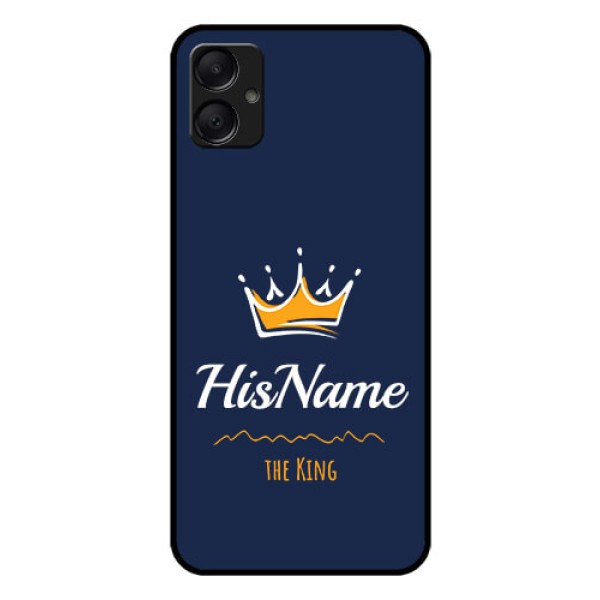 Galaxy M05 Custom Glass Phone Case - King With Name Design