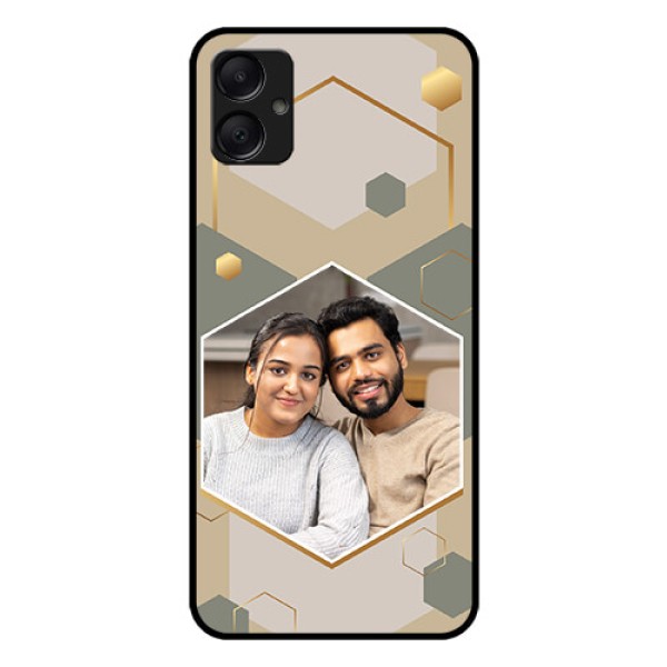 Galaxy M05 Custom Glass Phone Case - Stylish Hexagon Pattern Design Galaxy M05 Custom Glass Phone Case - Stylish Hexagon Pattern Design