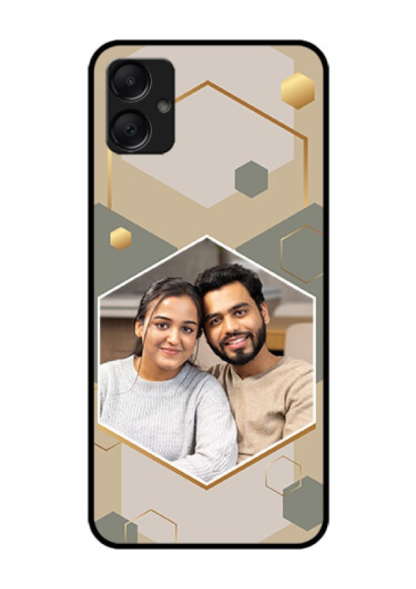 Galaxy M05 Custom Glass Phone Case - Stylish Hexagon Pattern Design