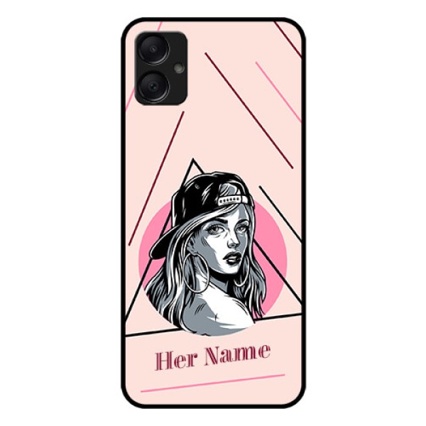 Galaxy M05 Custom Glass Phone Case - Rockstar Girl Design
