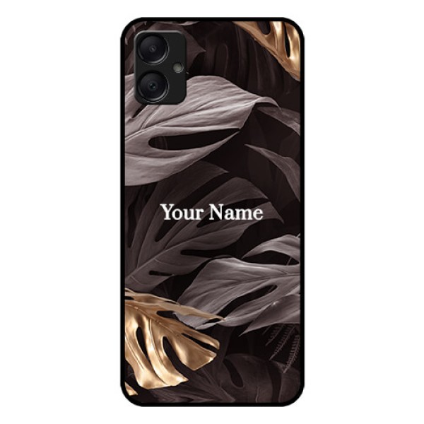 Galaxy M05 Custom Glass Phone Case - Wild Leaves Digital Paint Design Galaxy M05 Custom Glass Phone Case - Wild Leaves Digital Paint Design