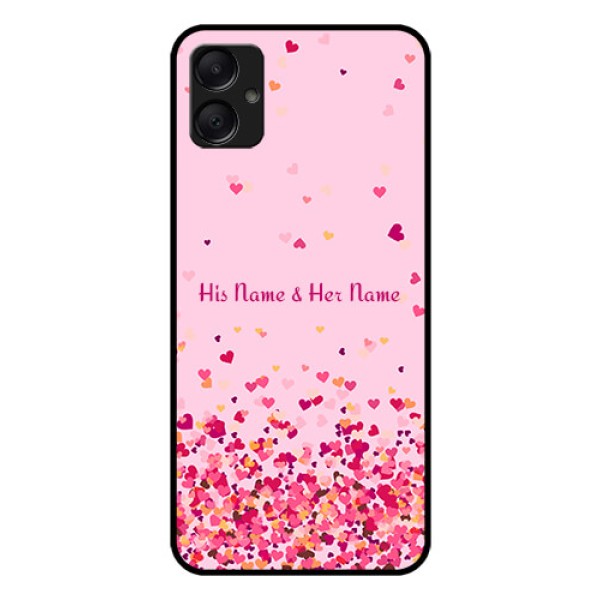 Galaxy M05 Custom Glass Phone Case - Floating Hearts Design