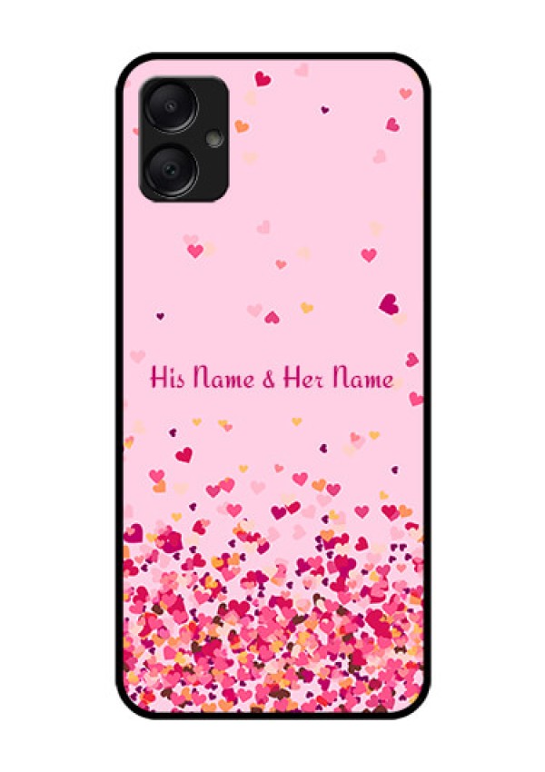 Galaxy M05 Custom Glass Phone Case - Floating Hearts Design