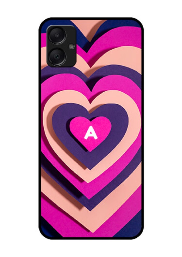 Galaxy M05 Custom Glass Phone Case - Cute Heart Pattern Design