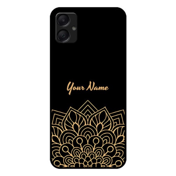 Galaxy M05 Custom Glass Phone Case - Golden Mandala Design