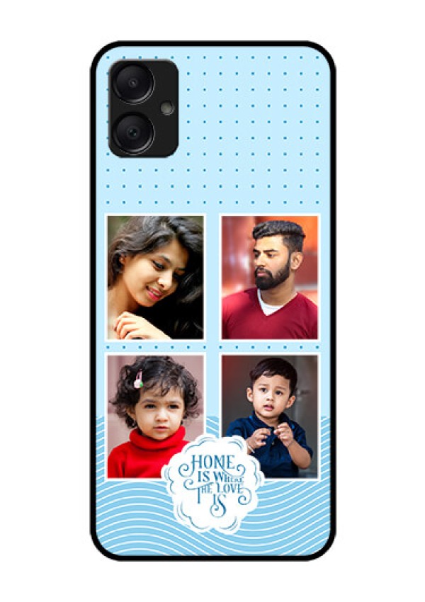 Galaxy M05 Custom Glass Phone Case - Cute Love Quote With 4 Pic Upload Design