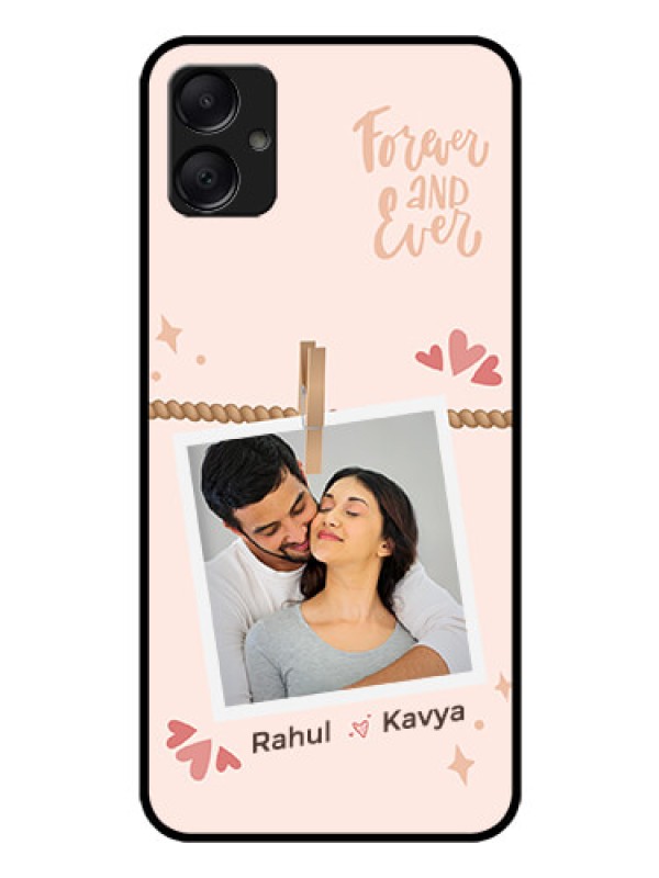 Custom Galaxy M05 Custom Glass Phone Case - Forever And Ever Love Design