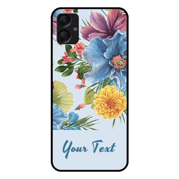 Galaxy M05 Custom Glass Phone Case - Stunning Watercolored Flowers Painting Design