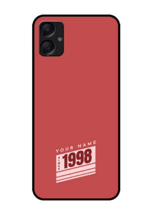 Galaxy M05 Custom Glass Phone Case - Red Custom Year Of Birth Design