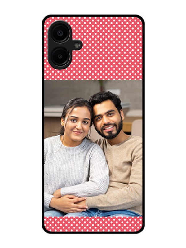 Custom Galaxy M06 Custom Glass Phone Case - White Dotted Design