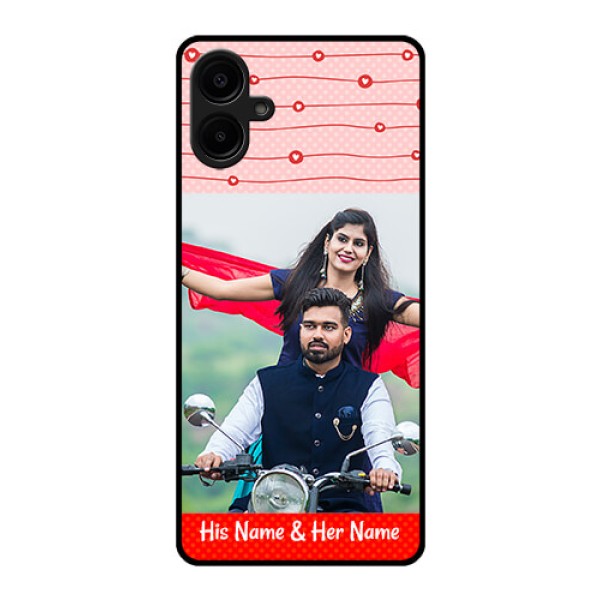 Galaxy M06 Custom Glass Phone Case - Red Pattern Case Design Galaxy M06 Custom Glass Phone Case - Red Pattern Case Design