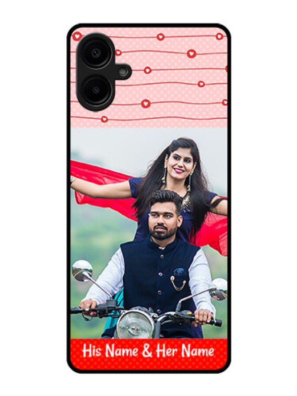 Custom Galaxy M06 Custom Glass Phone Case - Red Pattern Case Design