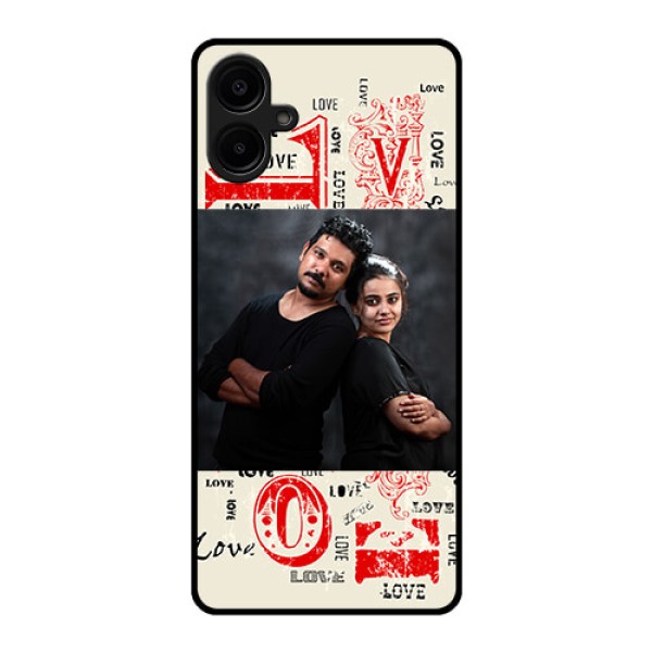 Galaxy M06 Custom Glass Phone Case - Trendy Love Design Case