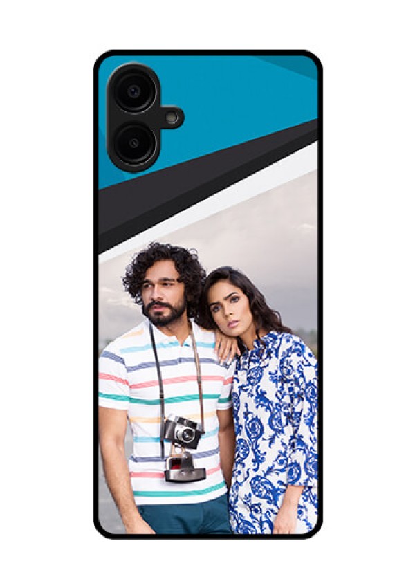 Galaxy M06 Custom Glass Phone Case - Simple Pattern Photo Upload Design