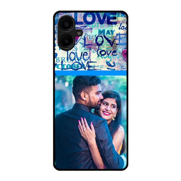 Galaxy M06 Custom Glass Phone Case - Colorful Love Design
